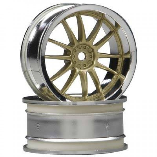 HPI Racing Work XSA 02C Wheels 26mm 3mm, Offset Chrome/Gold (2)