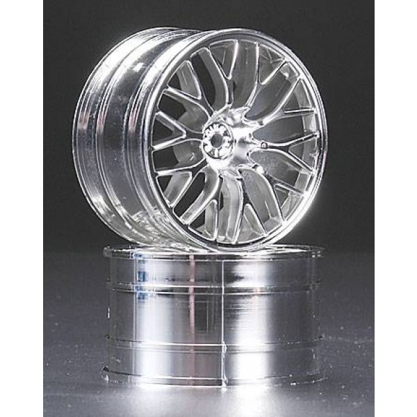 HPI Racing 1/10 Mesh TC Wheels 26mm 3mm Offset, Chrome (2)