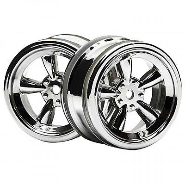 HPI Racing Vintage 5-Spoke 26mm, Shiny Chrome 0mm Offset (2)