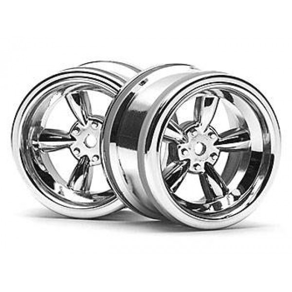 HPI Racing Vintage 5-Spoke 31mm, Shiny Chrome 6mm Offset (2)