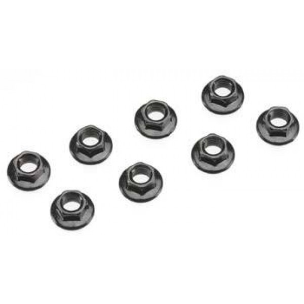 HPI Racing Steel Serrated Flange Nuts, M4 (4)