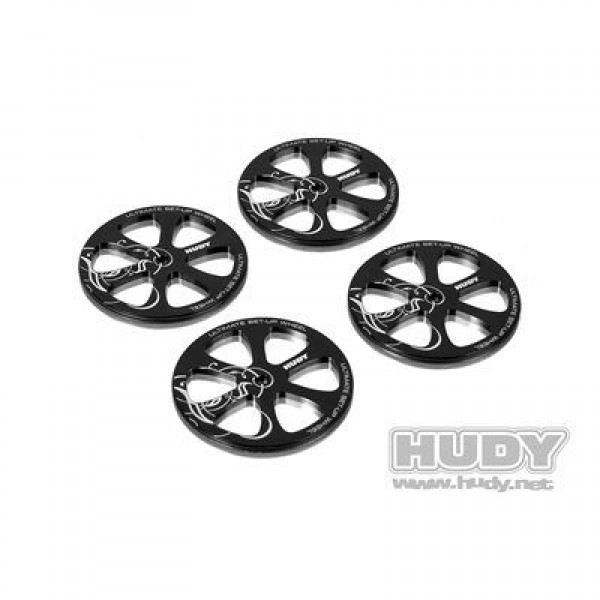 Hudy ALU SET-UP WHEEL FOR 1 / 10 RUBBER TIRES (4)