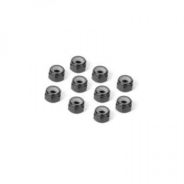HUDY ALUMINUM NUT M4 - BLACK (10)