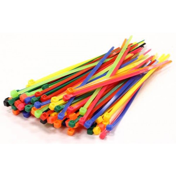 C23386COLOR Mxd Clr Plastc Tie Wrap/Cable Tie Small (10
