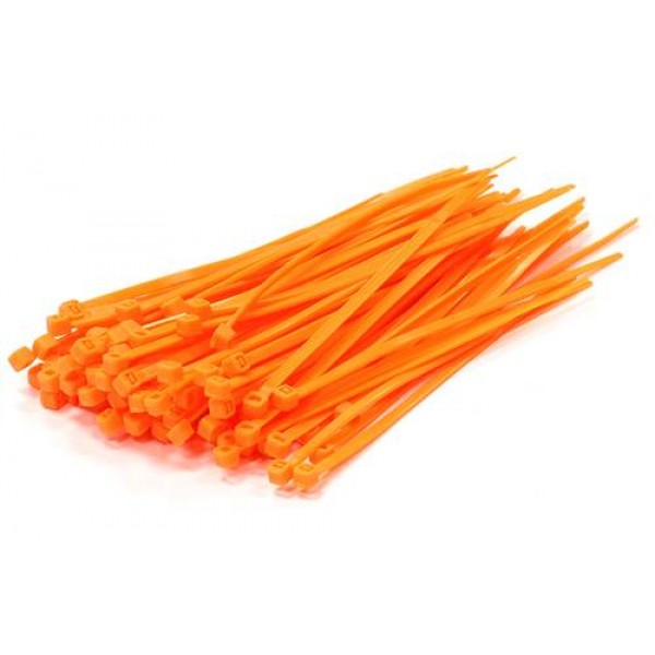 C23386ORANGE Plastic Tie Wrap/Cable Tie Small Size(100)