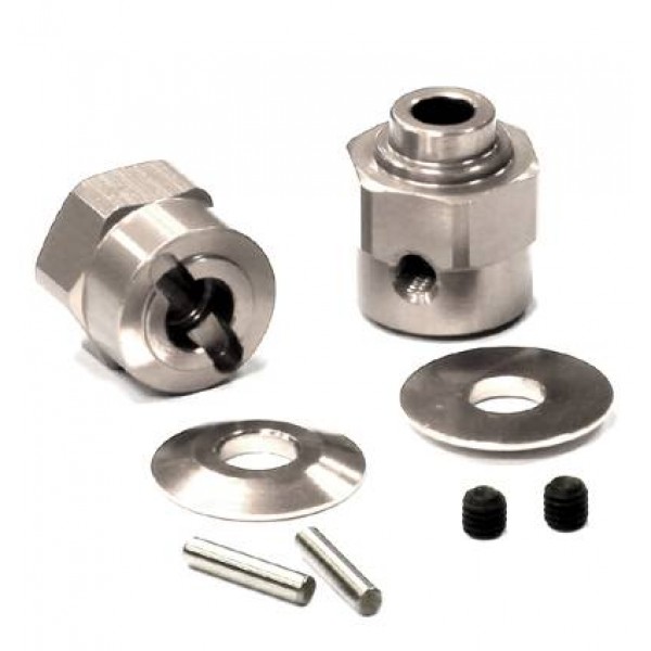 C24396SILVER Hex Wheel Hub Set +5 Offset Wraith (2)