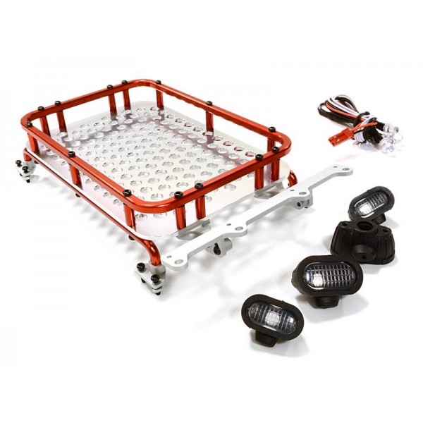 Integy Realistic 1/10 Alloy Luggage Tray with 4 LED Spot Light Set