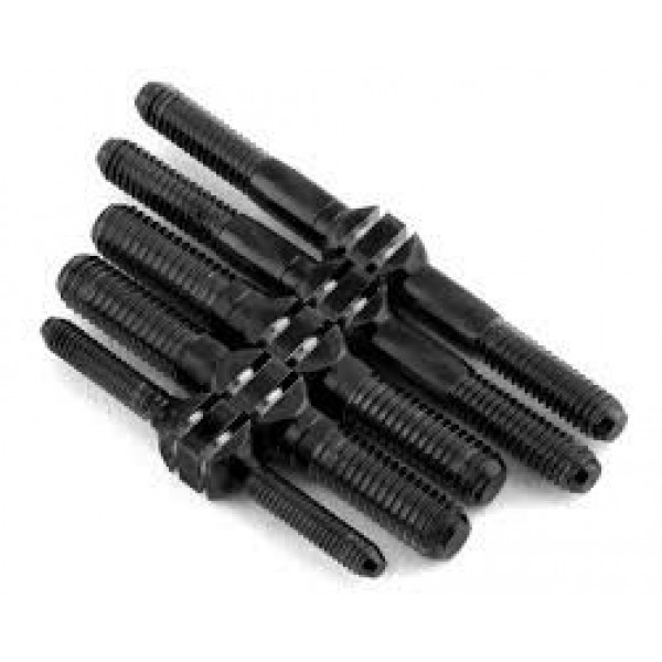 J&T Bearing Co Mugen MBX8/MBX8R Titanium "Milled" Turnbuckle Kit (Black)