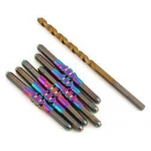 J&T Bearing Co. Associated B74.1/B74.2 Titanium "Milled" XD Turnbuckle Kit (Oil Slick)
