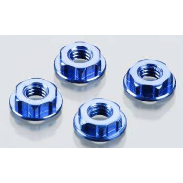JConcepts Low Profile 4mm Locking Wheel Nuts, Blue (4)
