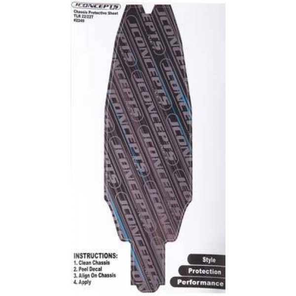 JConcepts Precut Chassis Protective Sheet (TLR 22/22T) Black (2)