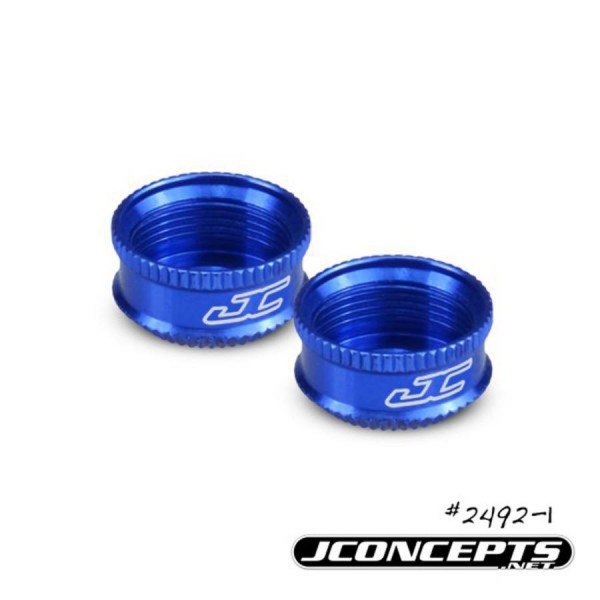 JConcepts Aluminum Fin VCS Shock Bottom Cap, Blue (2)