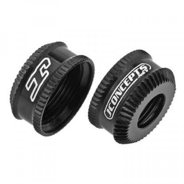 JConcepts Fin VCS Shock Bottom Caps, Black (2)