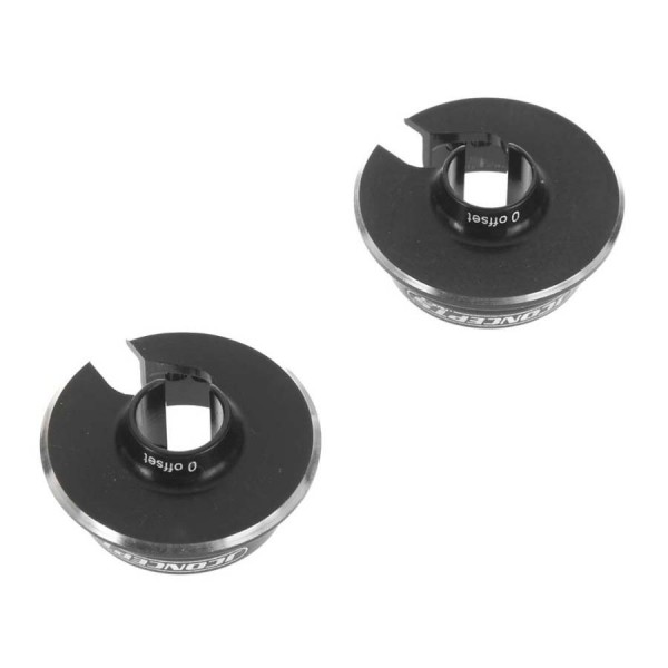 JConcepts Aluminum Fin 0mm Offset Shock Spring Cups, Black (2)