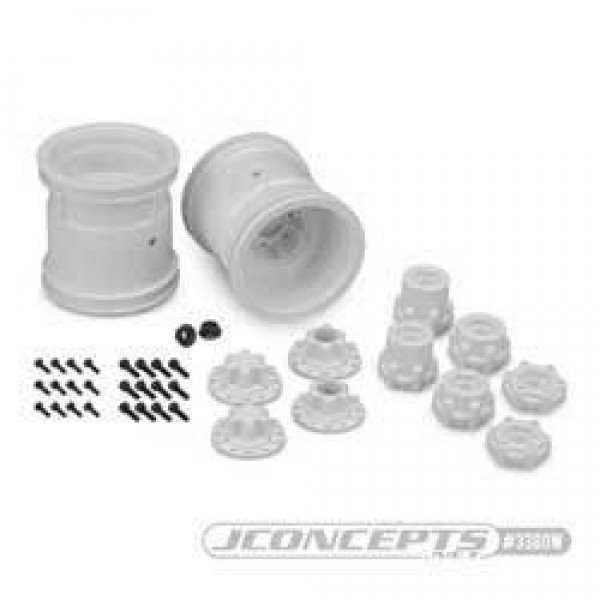 JConcept White Midwest 2.2" MT Wheels with Adapters (2)