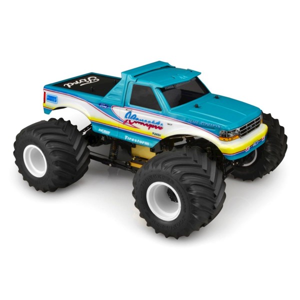 JConcepts 1993 F-250 monster truck body-racerback/sun visor