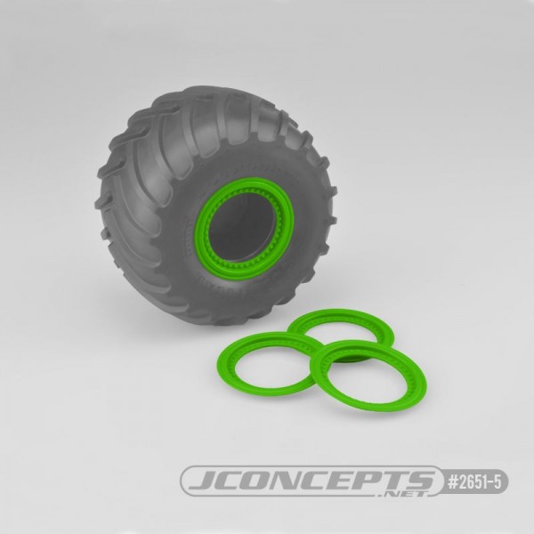 JConcepts Tribute Wheel Mock Beadlock Rings, Glue-on, Green (4)