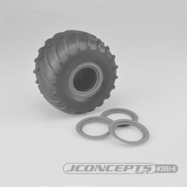 JConcepts Tribute Wheel Mock Beadlock Rings, Glue-on, Silver (4)