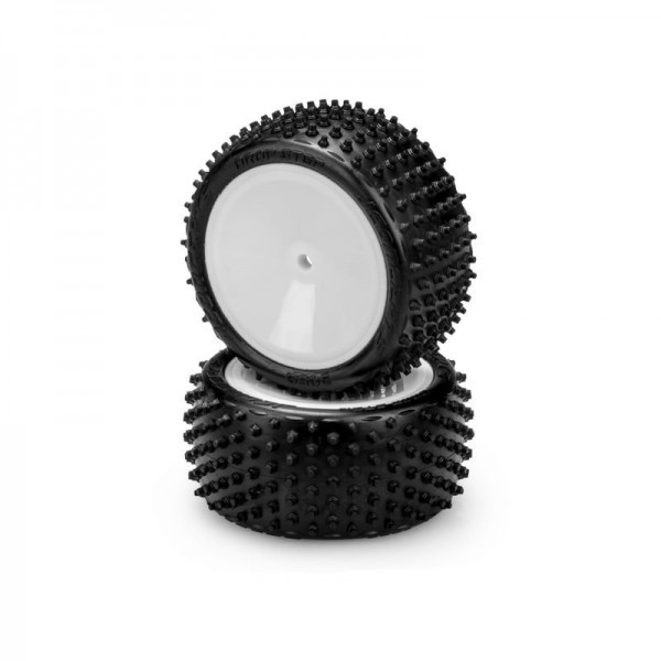 JConcepts Drop Step - Pink Compound, Pre-Mounted on 3348W Wheels, Fits 1/10th Rear 2wd and 4wd Vehicles