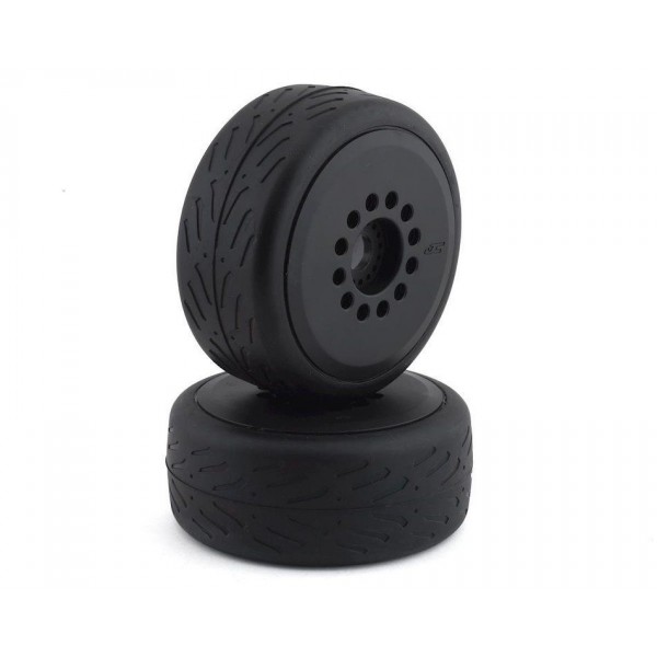 Jconcepts "Speed Fangs" Belted Pre-mounted Cheetah Wheels, Black (2)