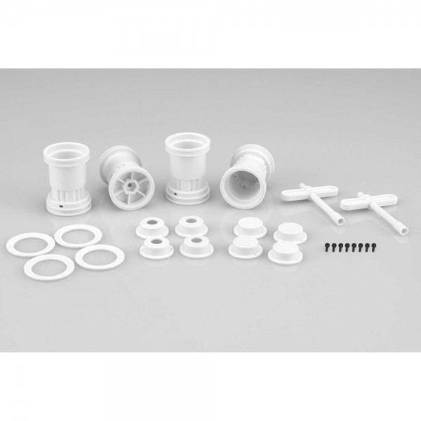 JConcepts Tribute 1/24 Mini Monster Truck Wheels (White) (4)