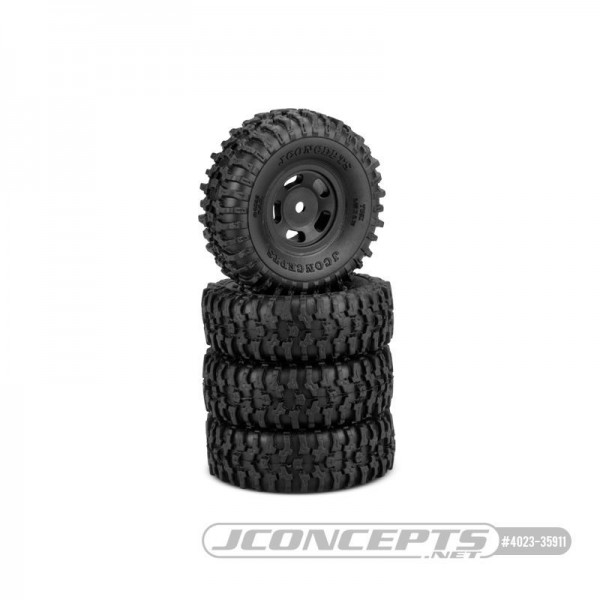 JConcepts SCX24 1.0" Tusk Tires on Glide 5 Wheels (Gold) (4)