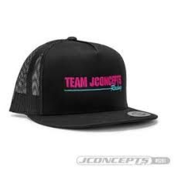 JConcepts "Retro" Snapback Flatbill Hat (Pink/Teal) (One Size Fits Most)