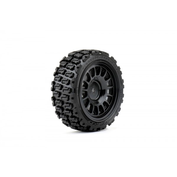 Jetko 1/10 Rally Couragia Tires Mounted on Black Claw Rims, Super Soft (4)