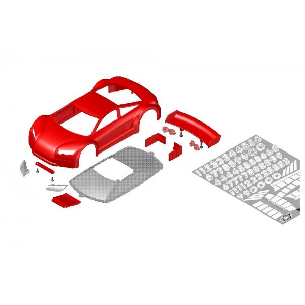 Jomurema Mini-Z GT01 Car Body Set, Light Red