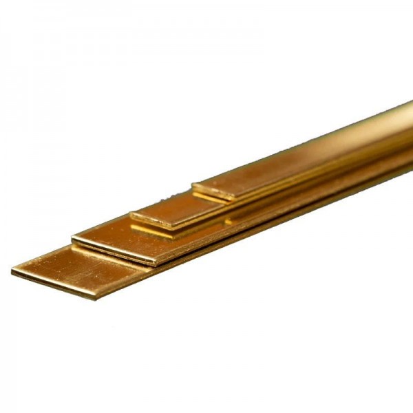 K+S Precision Metals Bendable Brass Strip: 0.032 x (1/4" & 1/2") x 12"