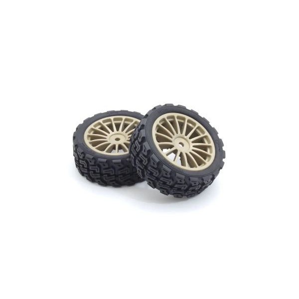 Kyosho Glued Rally TireFZ02-R(15-Spoke Gold/M/2p)