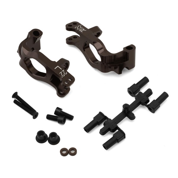 Kyosho MP10 22° Aluminum Front Hub Carrier, Gunmetal (2)
