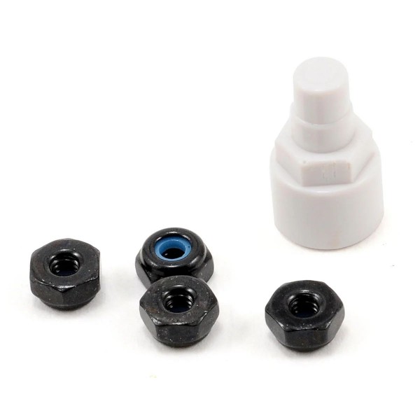 Kyosho Steel Wheel Nut Set with Wrench, Black (4)