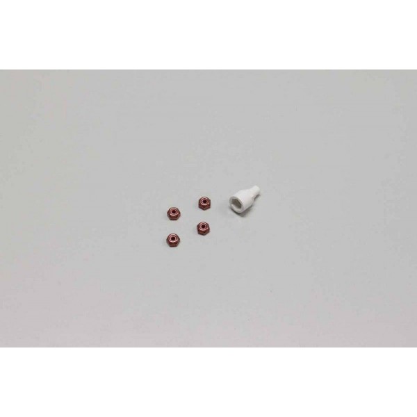 Kyosho Color Nylon Nut, Red (4)
