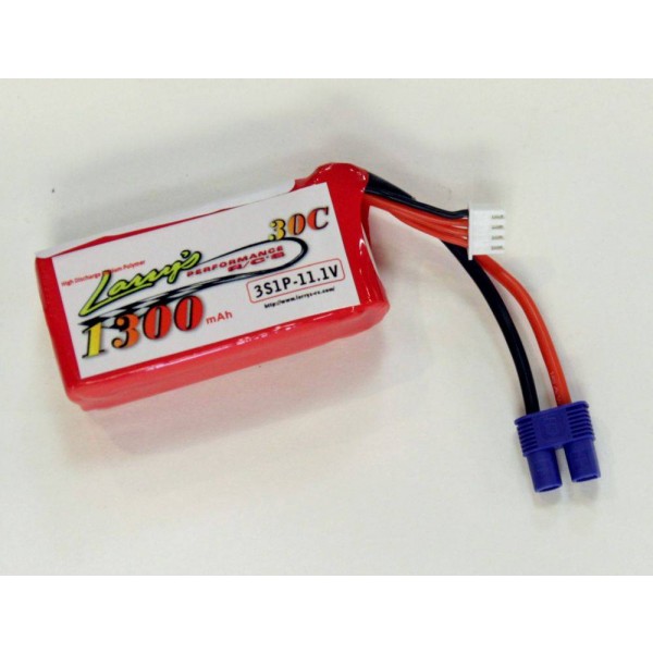 Larry's Performance RC LiPo Battery 1300mAh 30C 11.1V (3S) with EC3 Connector
