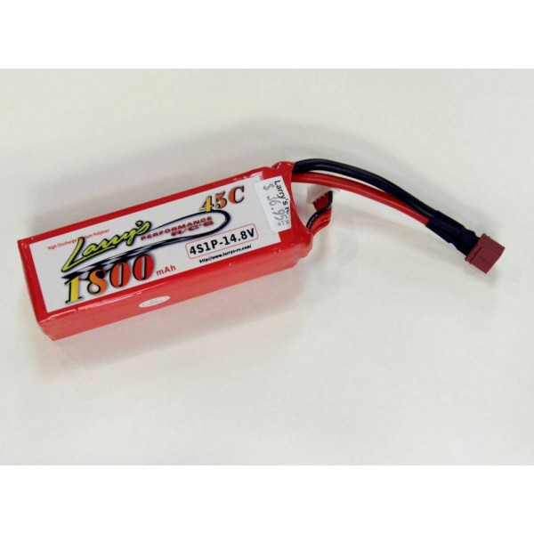 Larry's Performance RC LiPo Battery 1800mAh 45C 14.8V (4S) with Deans Connector