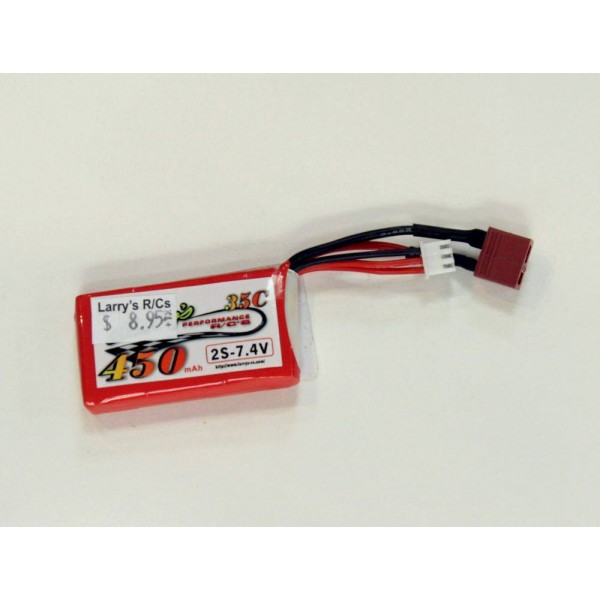 LPRCs LiPo Battery 450mAh 35C 7.4V (2S) with Deans Connector