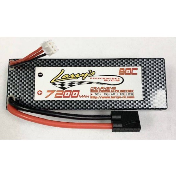 Larry's Performance RC Hardcase Graphene LiPo with Traxxas Connector, 7200mAh/2s/80C