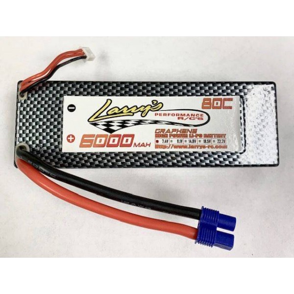 Larry's Performance RC 6000mAh 2s 80C Hardcase Graphene LiPo with EC3 Connector