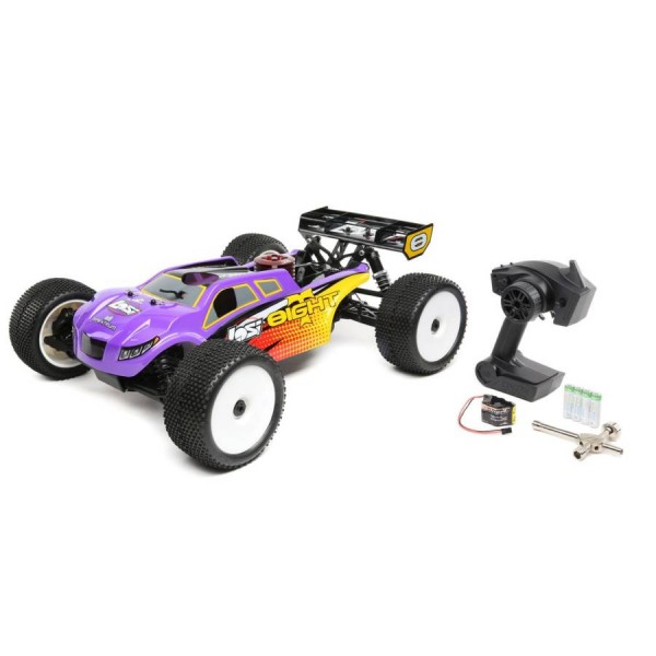 Losi 1/8 8IGHT-T 4WD Truggy Nitro RTR, Purple/Yellow