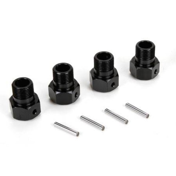 Losi Wheel Hex and Pin, Black (MTXL) (4)