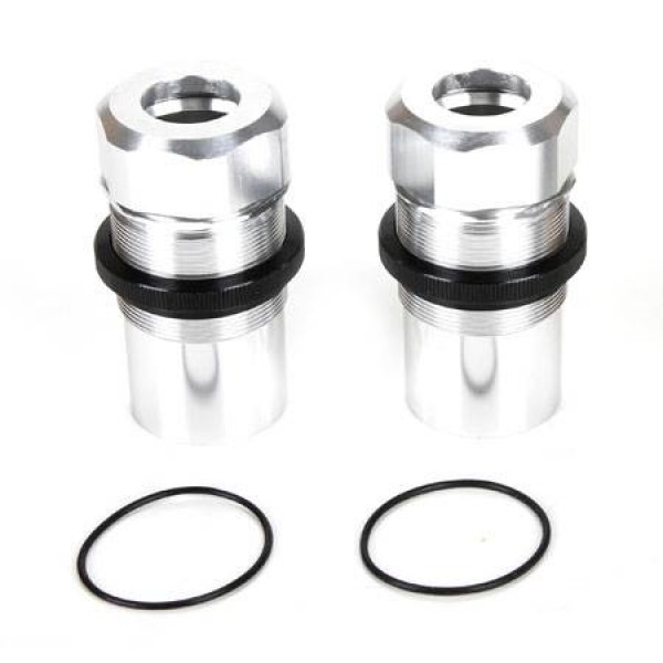 Losi Aluminum Shock Body & Caps, Silver (MTXL) (2)