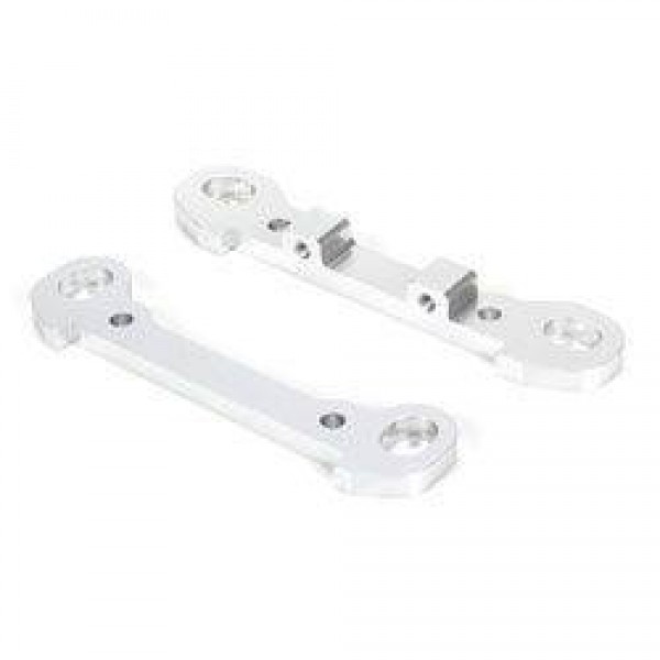 Losi Aluminum Rear Hinge Pin Braces, Silver (MTXL) (2)