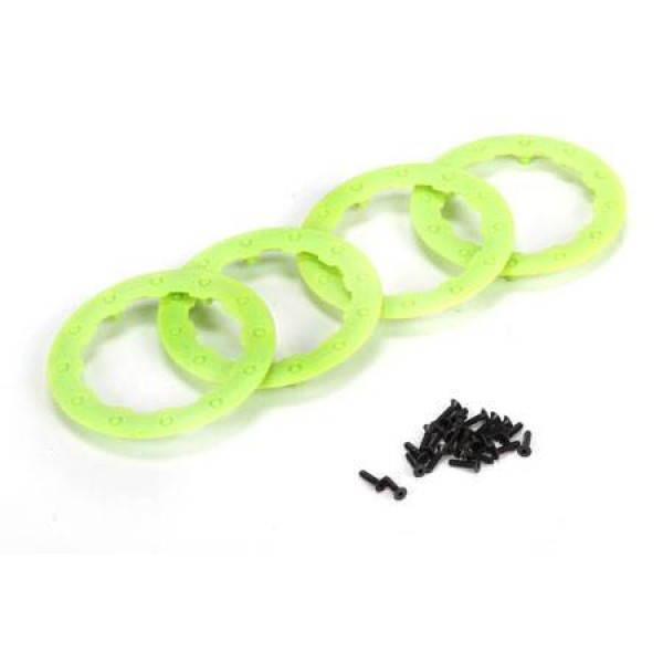Losi Beadlock Rings with Screws, Green (22SCT) (4)