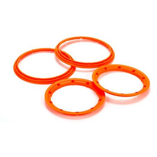 Losi Inner & Outer Beadlock Set, Fluorescent Orange (5T) (2)