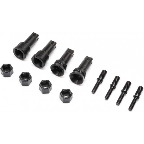 Losi Wheel Axle & Hex Set: NASCAR GROM