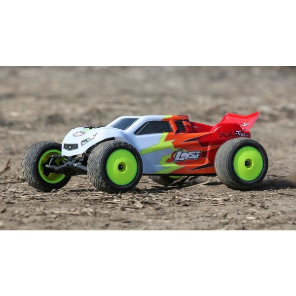 Losi 1/18 Mini-T 2.0 2WD RTR Stadium Truck, Red/White