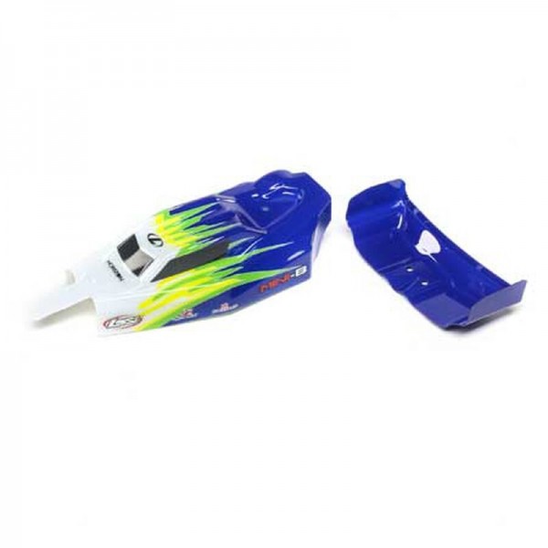 Losi Body & Wing, Blue/White (1/16 Mini-B)