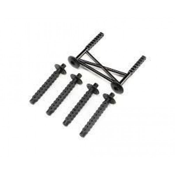 Losi Rear Body Support and Body Posts, Black: LMT