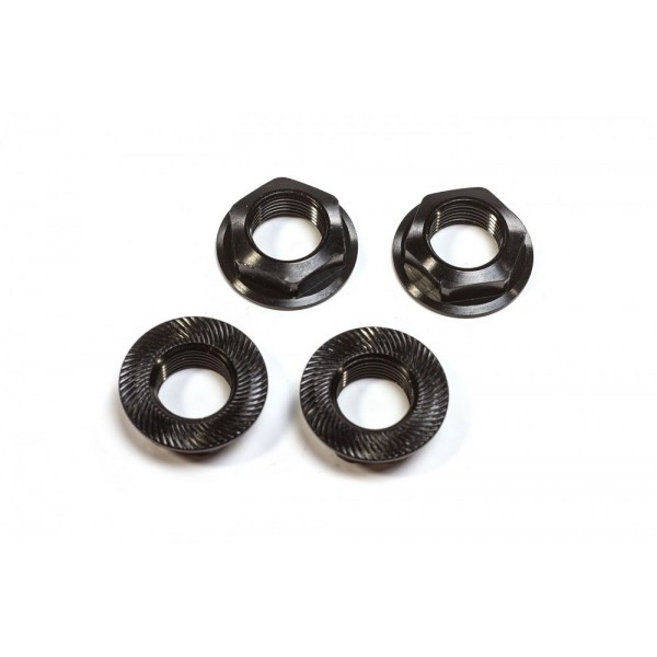 Losi 17mm Flanged Wheel Nut Black (Super Rock Rey) (4)